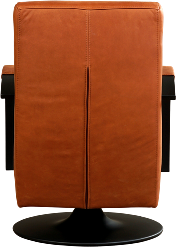 Leren industriële draaifauteuil Mood - Rancho Leer Cognac - Frame zwart - Schotelvoet zwart-3