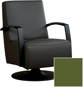 Leren draaifauteuil mood 402 groen, groen leer, groene draaistoel