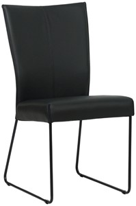 Zwarte leren industriële eetkamerstoel Mate - Toledo Leer Nero (zwart leer)