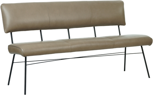 Leren eetkamerbank Solid - Granada Taupe (taupe/bruin)