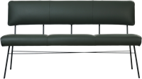 Leren eetkamerbank Solid - Hermes Verde (donkergroen)-2