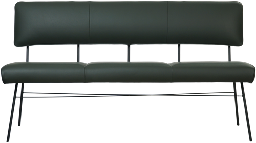 Leren eetkamerbank Solid - Hermes Verde (donkergroen)-2