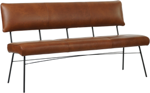 Leren eetkamerbank solid 116 cognac, cognac leer, cognac keukenstoelen