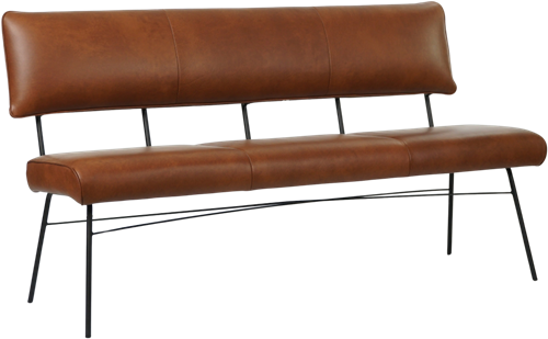 Leren eetkamerbank Solid - Granada Savannah (cognac)