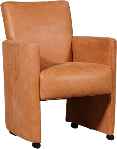 Leren eetkamerfauteuil Elegant - Kenia Leer Rost - zonder handgreep