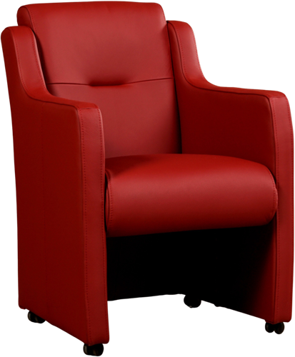 Leren eetkamerfauteuil Mass - Toledo Leer Red - Met handgreep Zwart