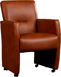 Leren eetkamerfauteuil Pleasure - Granada leer Savannah - Met handgreep