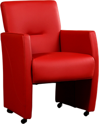 Leren eetkamerfauteuil Pleasure - Toledo Leer Ducati - Met handgreep
