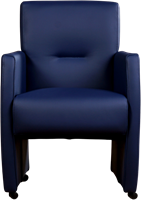 Leren eetkamerfauteuil Pleasure - Toledo Leer Kobalt - Met handgreep-2