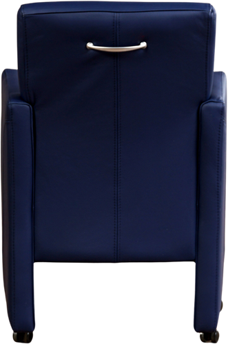 Leren eetkamerfauteuil Pleasure - Toledo Leer Kobalt - Met handgreep-3