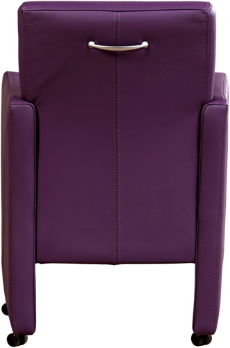 Leren eetkamerfauteuil Pleasure - Toledo Leer Aubergine - Met handgreep-3