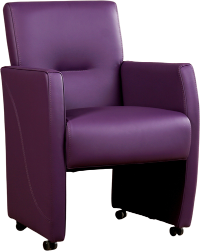 Leren eetkamerfauteuil Pleasure - Toledo Leer Aubergine - Met handgreep