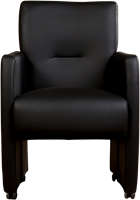 Leren eetkamerfauteuil Pleasure - Hermes Leer Nero - Met handgreep-2