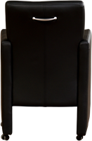 Leren eetkamerfauteuil Pleasure - Hermes Leer Nero - Met handgreep-3