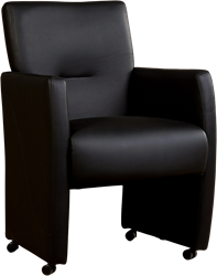 Leren eetkamerfauteuil Pleasure - Toledo Leer Nero - Met handgreep