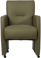 Leren eetkamerfauteuil Pleasure - Toledo leer Olive - zonder handgreep-2