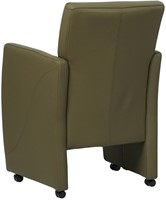 Leren eetkamerfauteuil Pleasure - Toledo leer Olive - zonder handgreep-3