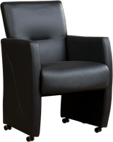 Leren eetkamerfauteuil Pleasure - Toledo Leer Pacific - Met handgreep