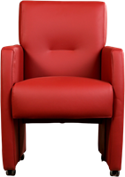 Leren eetkamerfauteuil Pleasure met armleuning en wieltjes-2