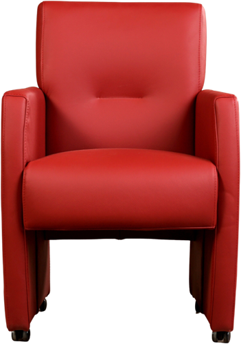 Leren eetkamerfauteuil Pleasure met armleuning en wieltjes-2