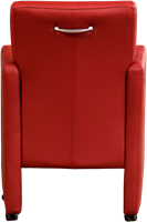 Leren eetkamerfauteuil Pleasure met armleuning en wieltjes-3