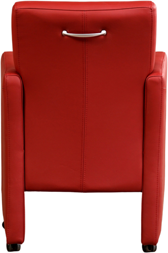 Leren eetkamerfauteuil Pleasure met armleuning en wieltjes-3