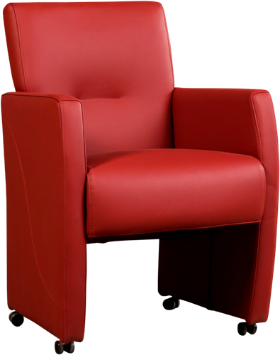 Leren eetkamerfauteuil Pleasure - Toledo Leer Red - Met handgreep