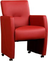 Leren eetkamerfauteuil Pleasure - Toledo Leer Sabbia - Met handgreep Zwart