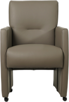 Leren eetkamerfauteuil Pleasure - Toledo Leer Smog - Met handgreep Zwart-2