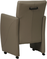 Set van 6 leren eetkamerfauteuil Pleasure - Toledo Leer Smog - Met handgreep Zwart-3