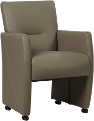 Leren eetkamerfauteuil Pleasure - Toledo Leer Smog - Met handgreep Zwart