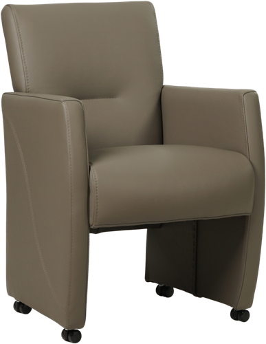 Leren eetkamerfauteuil Pleasure - Toledo Leer Smog - Met handgreep