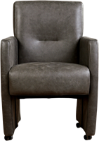 Leren eetkamerfauteuil Pleasure - Vintage Leer Grey - Met handgreep-2