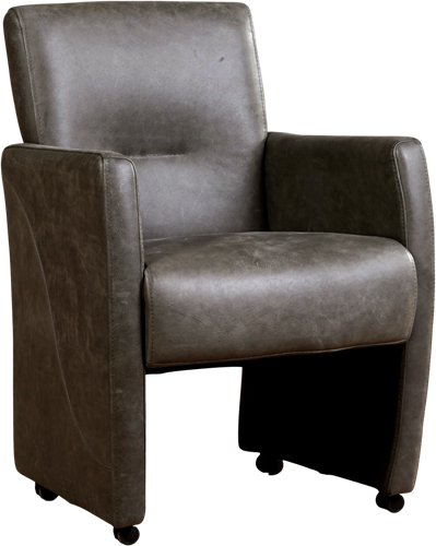 Leren eetkamerfauteuil Pleasure - Vintage Leer Grey - Met handgreep