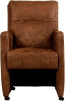 Leren eetkamerfauteuil Sharp - Kenia Leer Brown - Met handgreep RVS-2