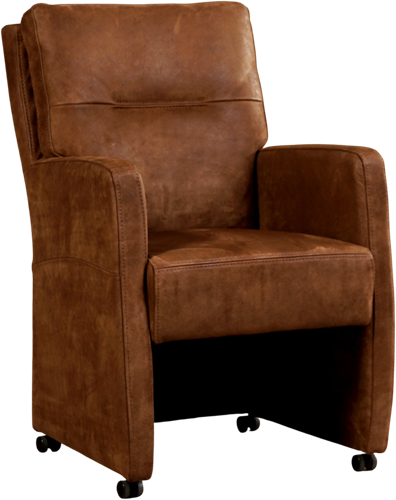 Leren eetkamerfauteuil Sharp - Kenia Leer Brown - Zonder handgreep