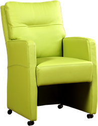 Leren eetkamerfauteuil Sharp - Toledo Leer Lime - Met handgreep RVS