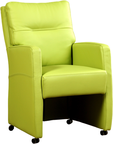 Leren eetkamerfauteuil Sharp - Toledo Leer Lime - Met handgreep RVS