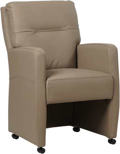 Leren eetkamerfauteuil Sharp - Toledo Leer Mocca - Zonder handgreep
