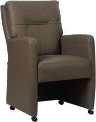 Leren eetkamerfauteuil Sharp - Toledo Leer Moss - Met handgreep Zwart