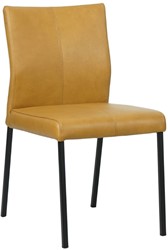 Leren eetkamerstoel Basic - Granada Amber - Kleur poot, zwart