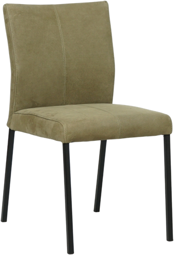 Leren eetkamerstoel Basic - Kenia Leer Olive - Zwart
