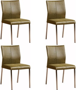 Set van 4 Leren eetkamerstoelen Basic
