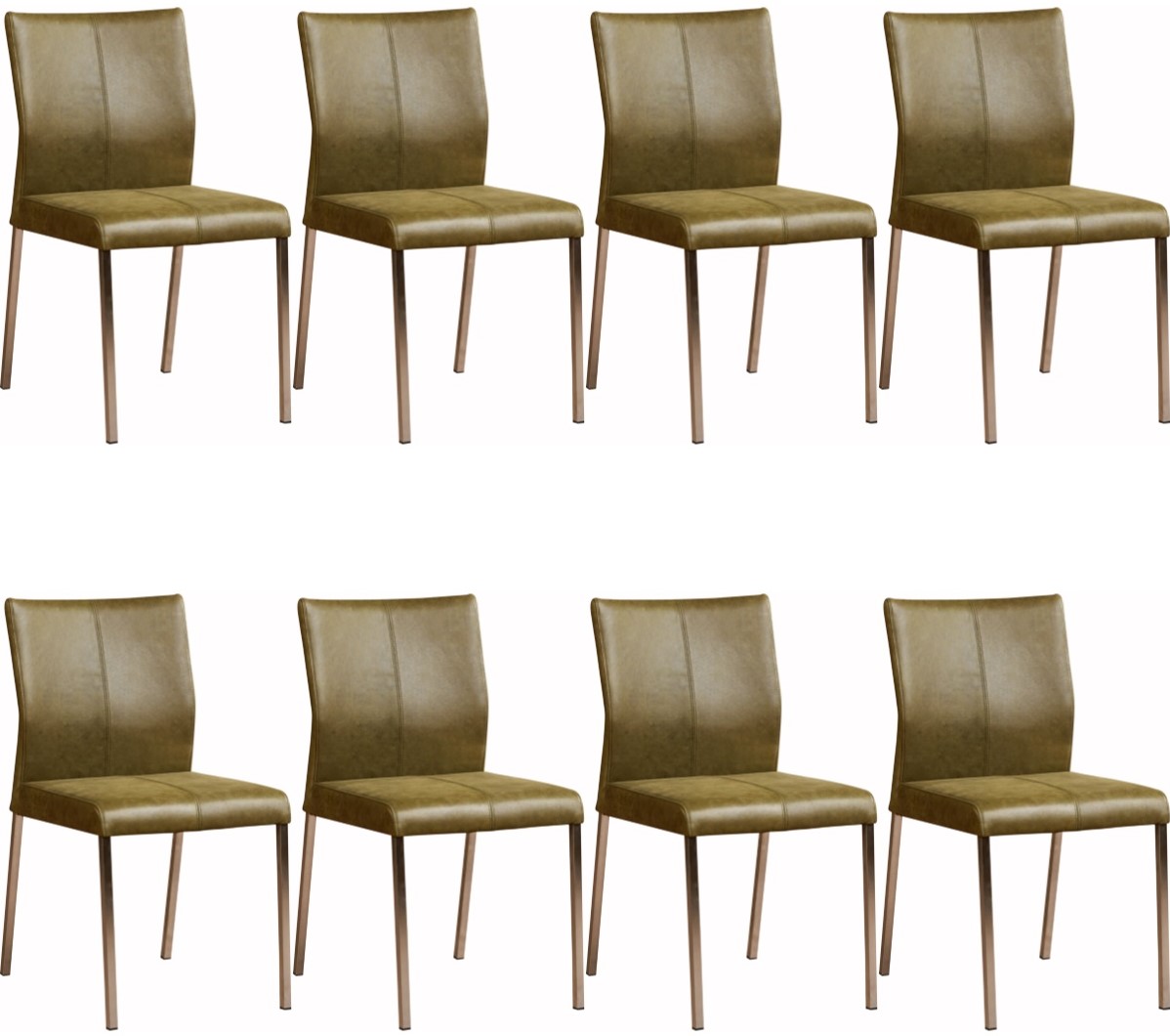 Anoi weer struik Leren eetkamerstoel Basic - set van 8 stoelen ShopX