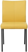 Leren eetkamerstoel Basic - Toledo Leer Giallo - Zwart-2