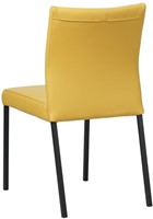 Leren eetkamerstoel Basic - Toledo Leer Giallo - Zwart-3