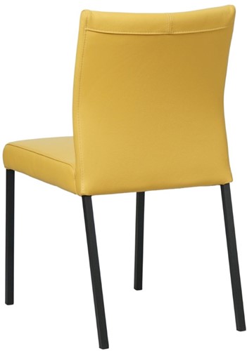 Leren eetkamerstoel Basic - Toledo Leer Giallo - Zwart-3