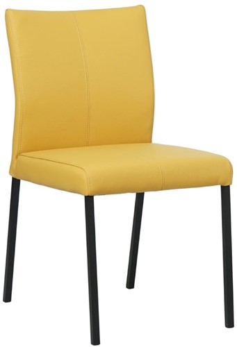 Leren eetkamerstoel Basic - Toledo Leer Giallo - Zwart