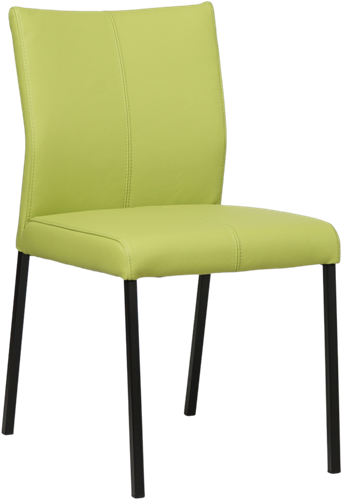 Leren eetkamerstoel Basic - Hermes Leer Lime - Zwart