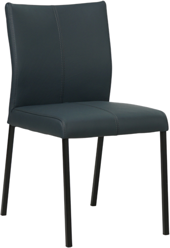 Leren eetkamerstoel Basic - Toledo Leer Marine - Zwart